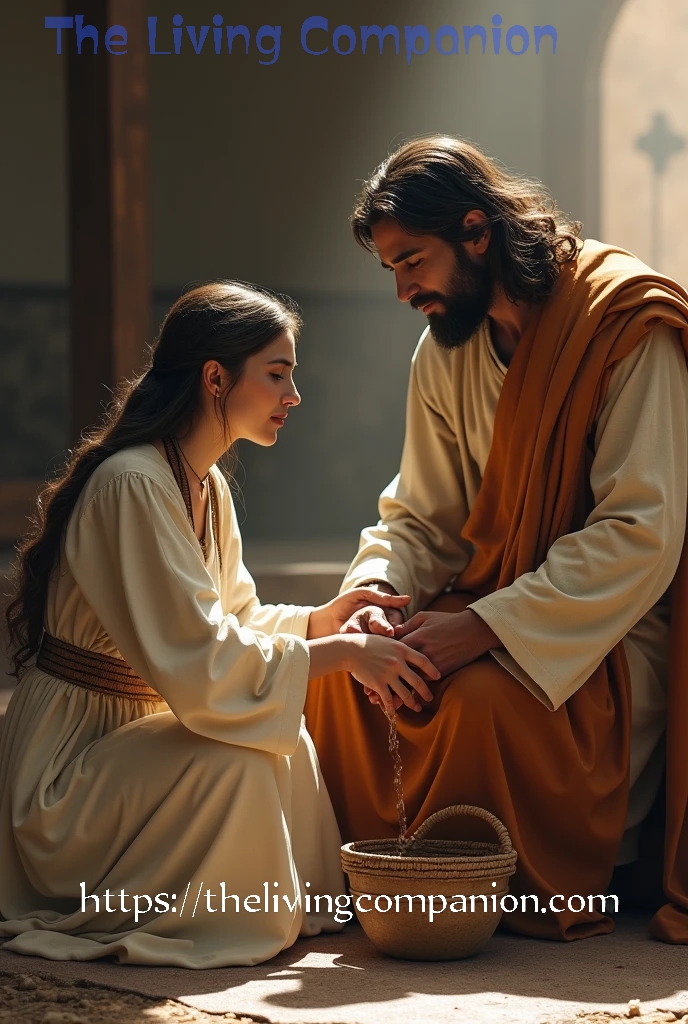 Woman washing Jesus' feet