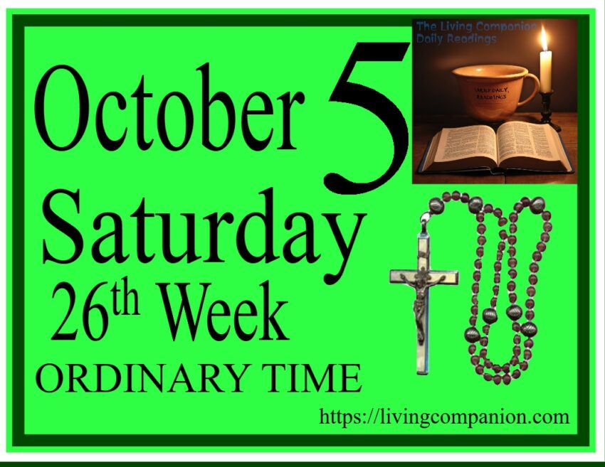 Living Companion Reflection - Saturday October 5